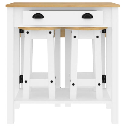 vidaXL 3 Piece Bar Set White Solid Wood Pine