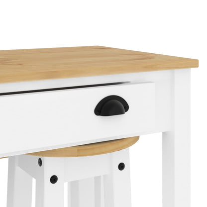 vidaXL 3 Piece Bar Set White Solid Wood Pine