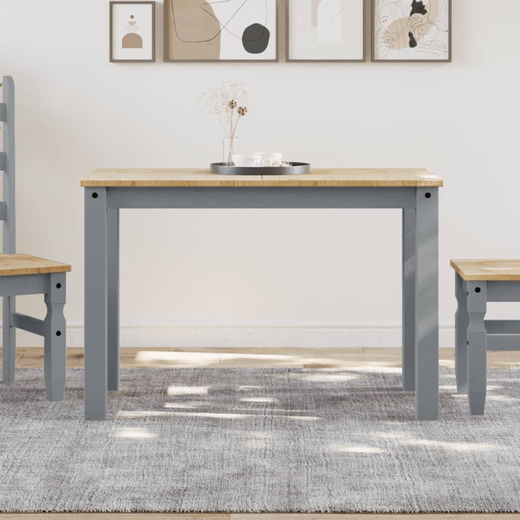 vidaXL Dining Table PANAMA Grey 112x60x75 cm Solid Wood Pine