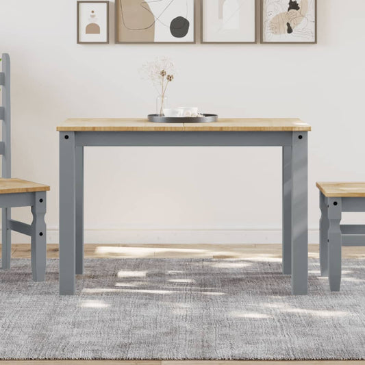 vidaXL Dining Table PANAMA Grey 112x60x75 cm Solid Wood Pine