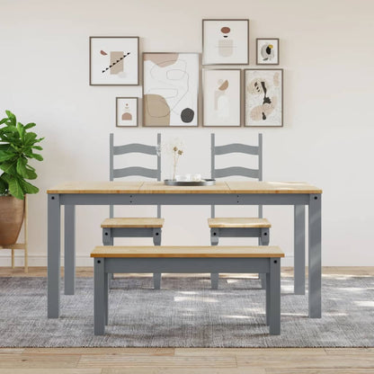 vidaXL Dining Table PANAMA Grey 160x80x75 cm Solid Wood Pine
