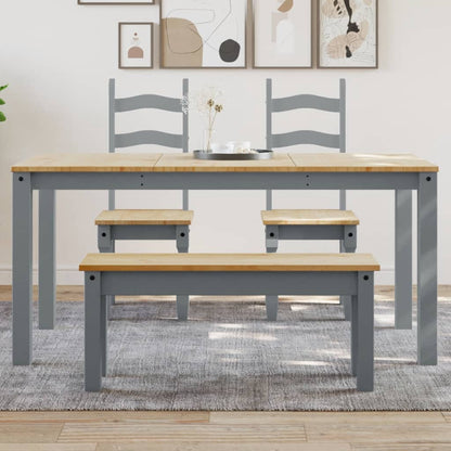 vidaXL Dining Table PANAMA Grey 160x80x75 cm Solid Wood Pine