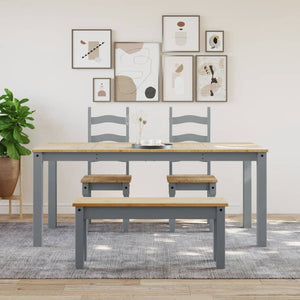 vidaXL Dining Table Panama Grey 180x90x75 cm Solid Wood Pine
