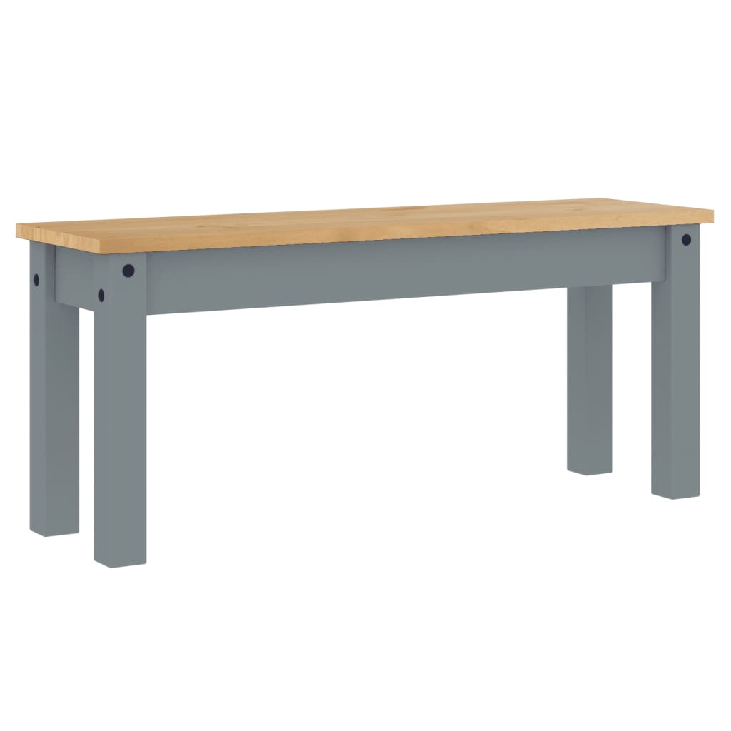 vidaXL Dining Bench "PANAMA" Grey 105x30x45 cm Solid Wood Pine