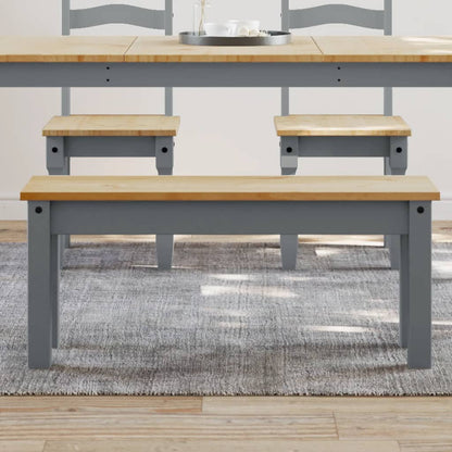 vidaXL Dining Bench PANAMA Grey 105x30x45 cm Solid Wood Pine