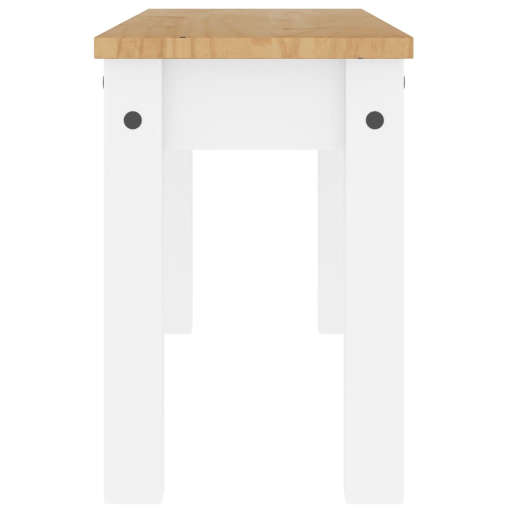 vidaXL Dining Bench PANAMA White 105x30x45 cm Solid Wood Pine