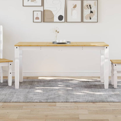 vidaXL Dining Table Corona White 160x80x75 cm Solid Wood Pine