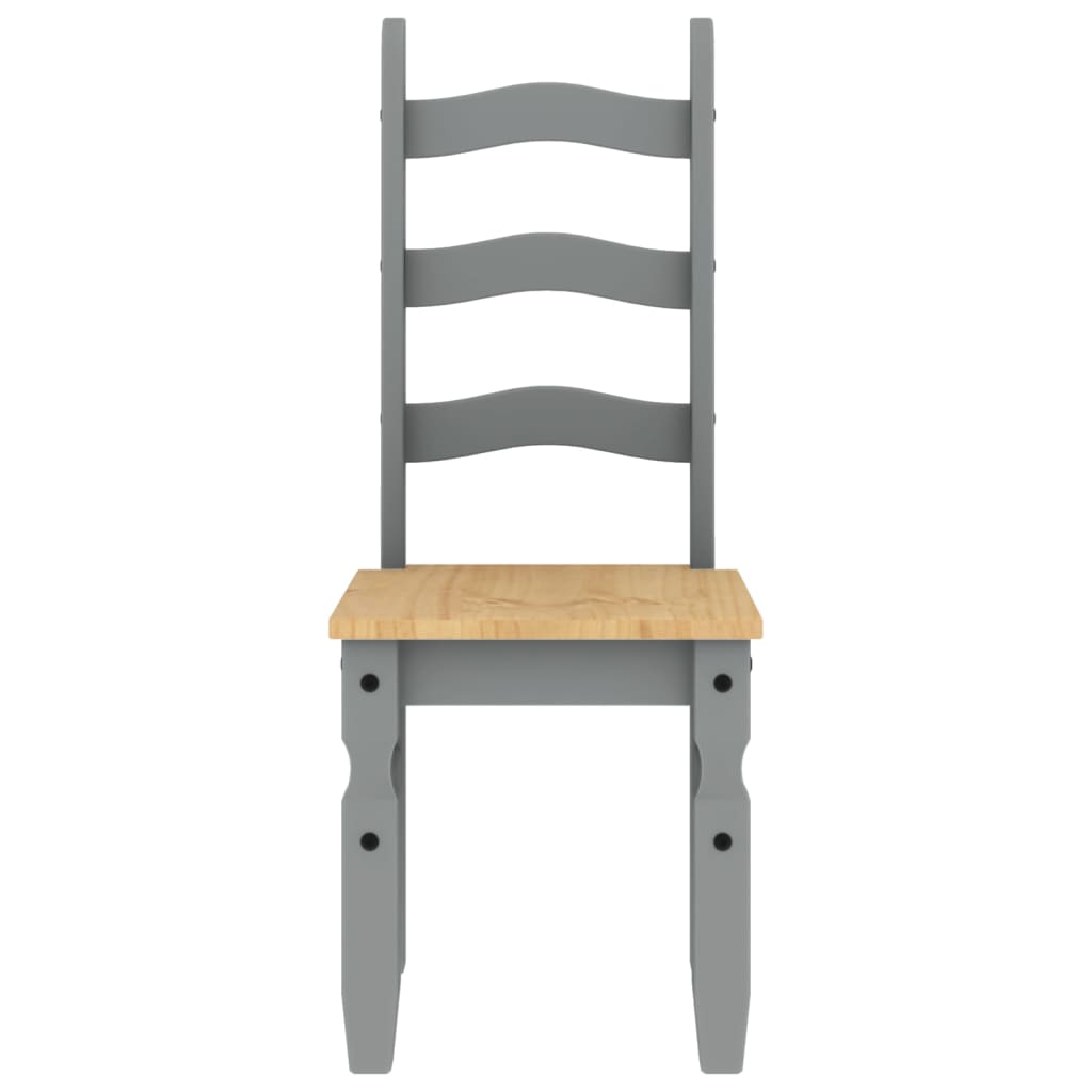 vidaXL Dining Chairs 2 pcs Corona Grey 42x47x107 cm Solid Wood Pine