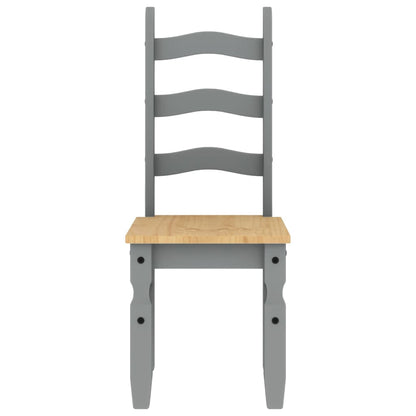 vidaXL Dining Chairs 2 pcs Corona Grey 42x47x107 cm Solid Wood Pine