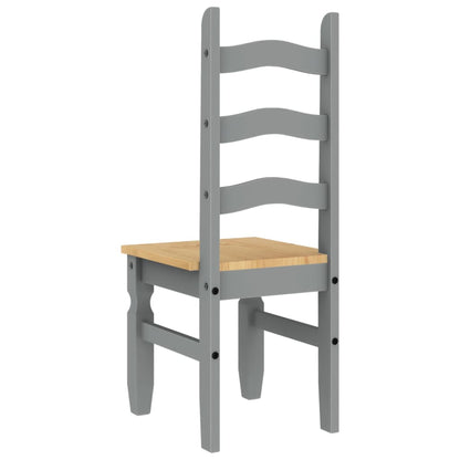 vidaXL Dining Chairs 2 pcs Corona Grey 42x47x107 cm Solid Wood Pine