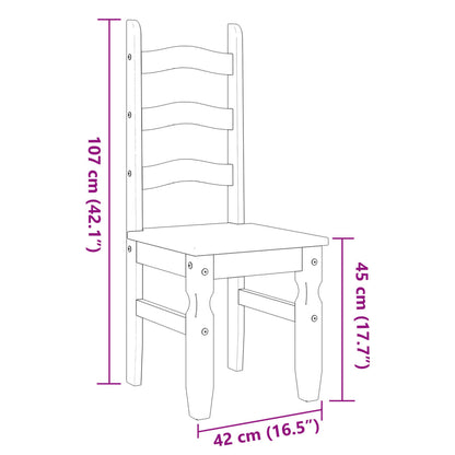 vidaXL Dining Chairs 2 pcs Corona Grey 42x47x107 cm Solid Wood Pine