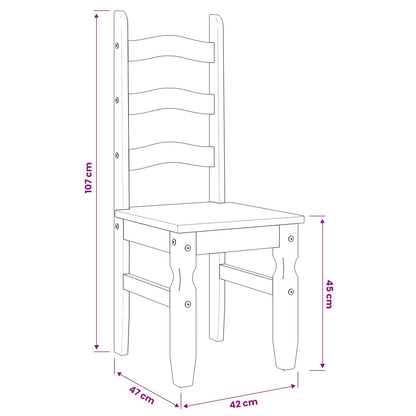vidaXL Dining Chairs 2 pcs "Corona" Grey 42x47x107 cm Solid Wood Pine