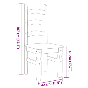 vidaXL Dining Chairs 2 pcs Corona White 42x47x107 cm Solid Wood Pine