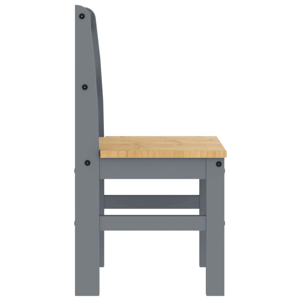 vidaXL Dining Chairs 2 pcs PANAMA Grey 40x46x90 cm Solid Wood Pine