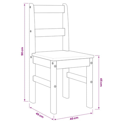 vidaXL Dining Chairs 2 pcs "PANAMA" Grey 40x46x90 cm Solid Wood Pine