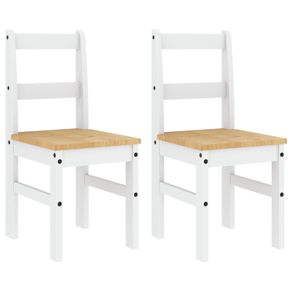 vidaXL Dining Chairs 2 pcs PANAMA White 40x46x90 cm Solid Wood Pine