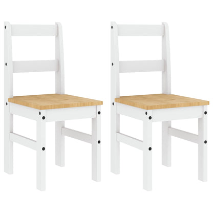vidaXL Dining Chairs 2 pcs PANAMA White 40x46x90 cm Solid Wood Pine
