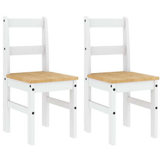 vidaXL Dining Chairs 2 pcs PANAMA White 40x46x90 cm Solid Wood Pine