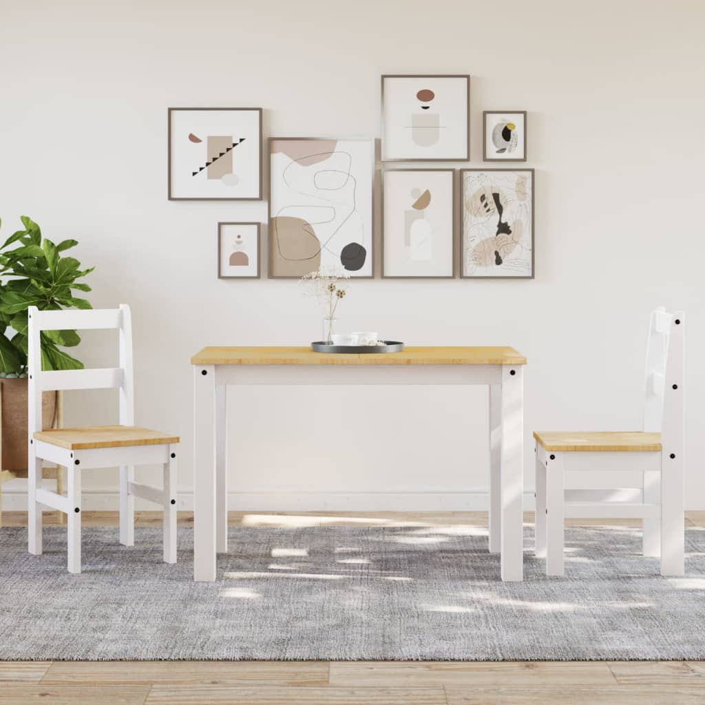 vidaXL Dining Chairs 2 pcs PANAMA White 40x46x90 cm Solid Wood Pine