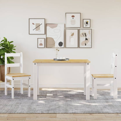 vidaXL Dining Chairs 2 pcs PANAMA White 40x46x90 cm Solid Wood Pine