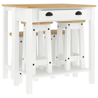 vidaXL 5 Piece Bar Set White Solid Wood Pine