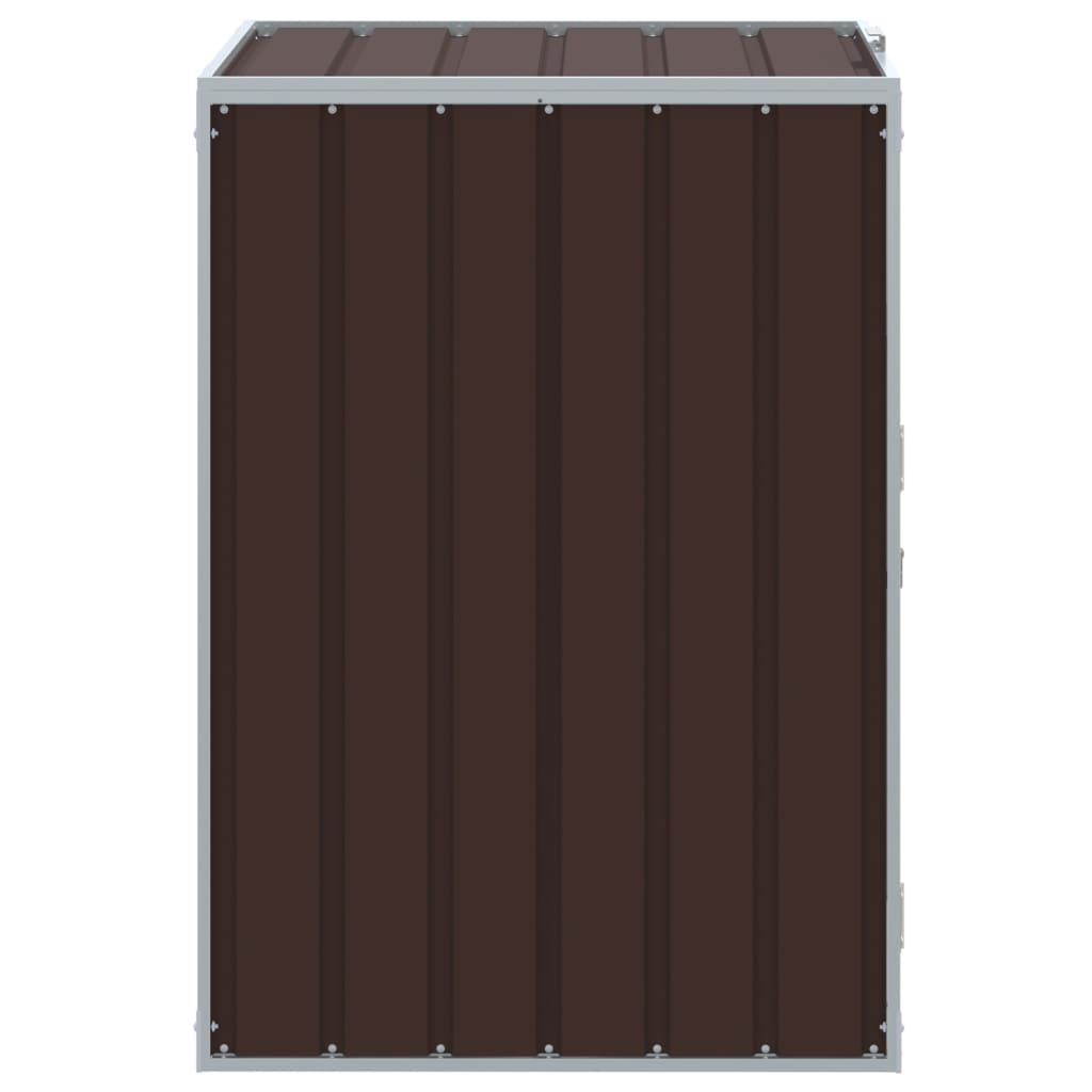 vidaXL Wheelie Bin Storage for Single Bin Brown 72x81x115 cm Steel