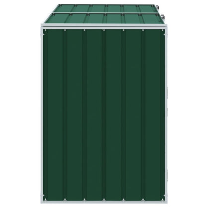 vidaXL Wheelie Bin Storage for Double Bins Green 144x81x113 cm Steel