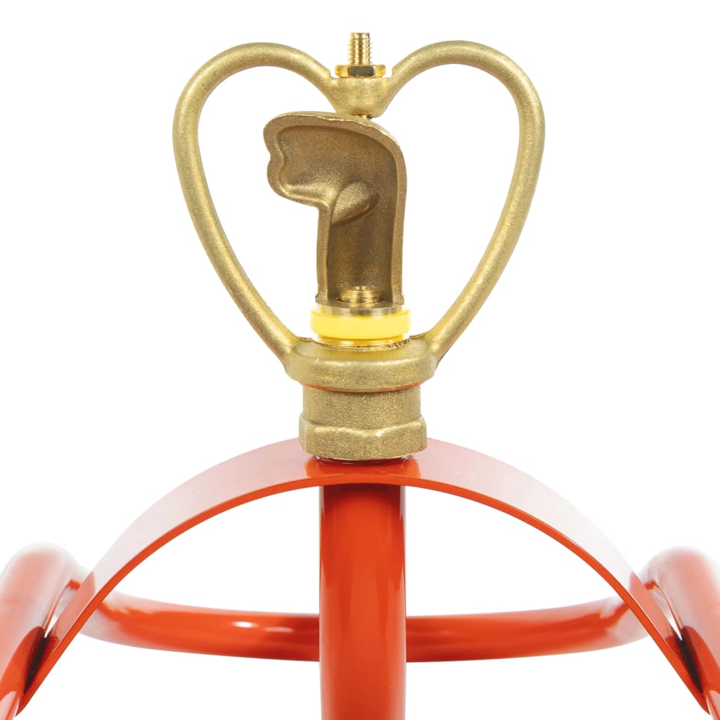 vidaXL Wheeled Sprinkler Sled with Rotatable Head Red Steel