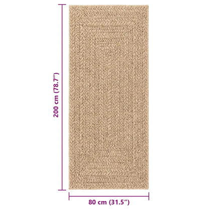 vidaXL Rug ZIZUR 80x200 cm Jute Look Indoor and Outdoor