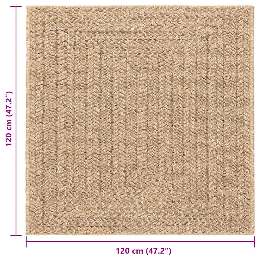 vidaXL Rug ZIZUR 120x120 cm Jute Look Indoor and Outdoor