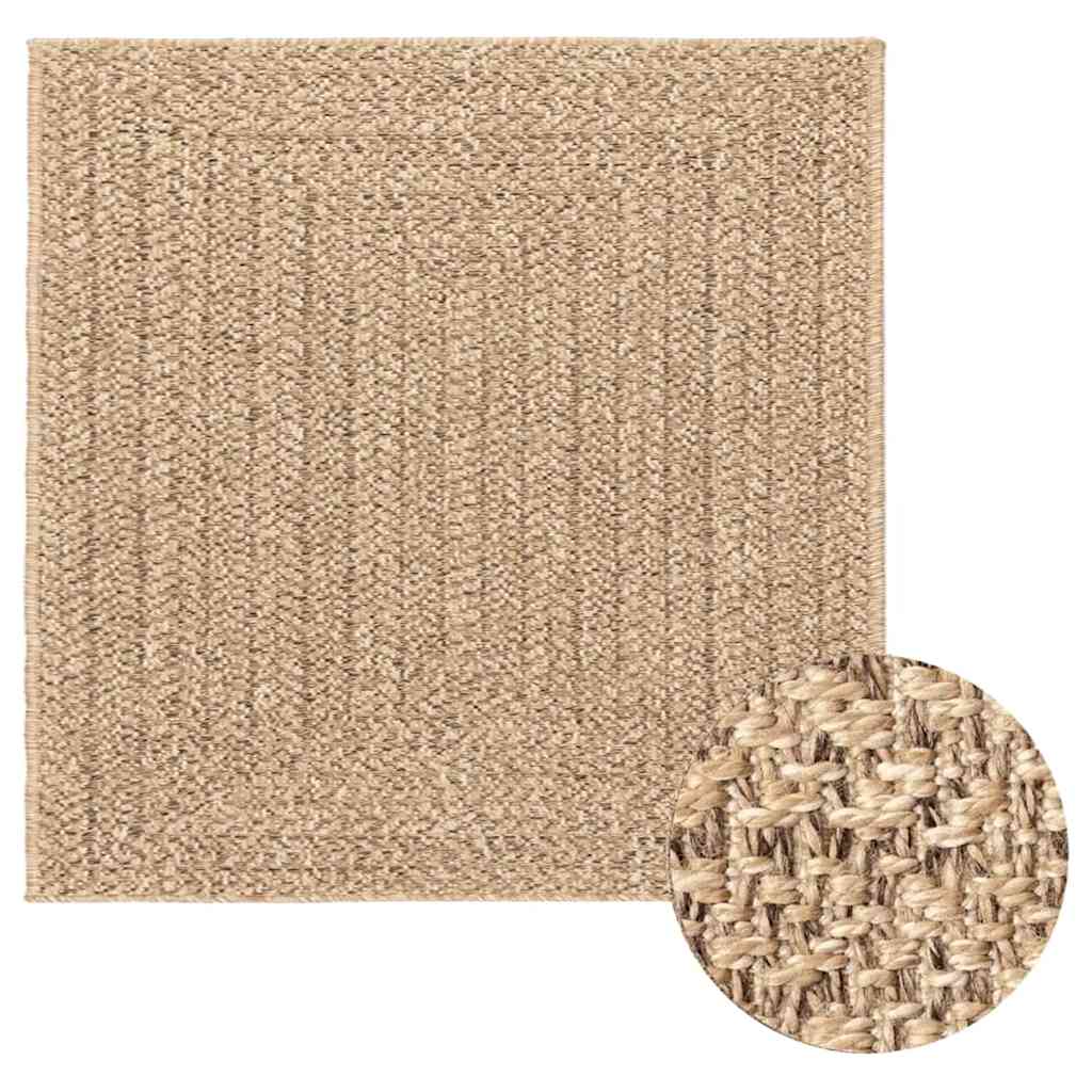 vidaXL Rug ZIZUR 240x240 cm Jute Look Indoor and Outdoor