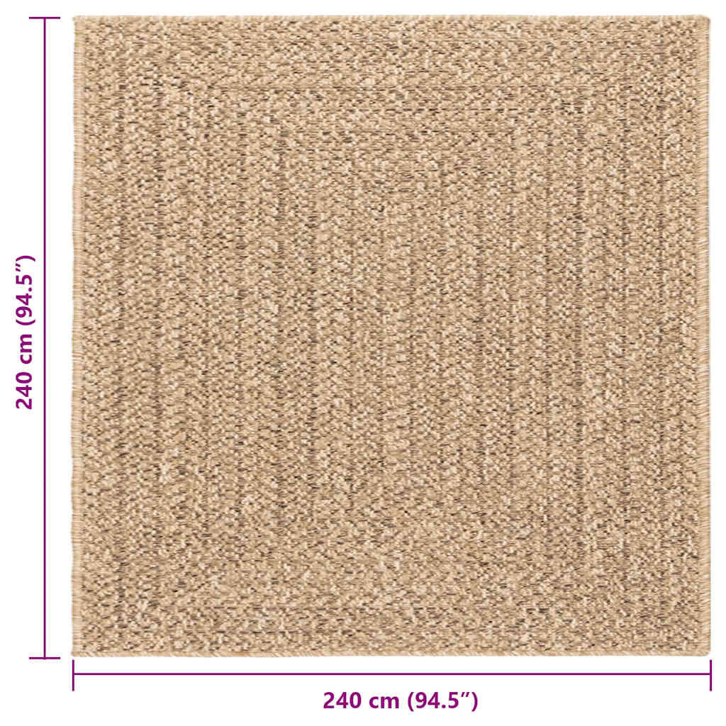 vidaXL Rug ZIZUR 240x240 cm Jute Look Indoor and Outdoor