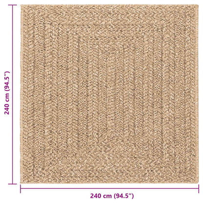 vidaXL Rug ZIZUR 240x240 cm Jute Look Indoor and Outdoor