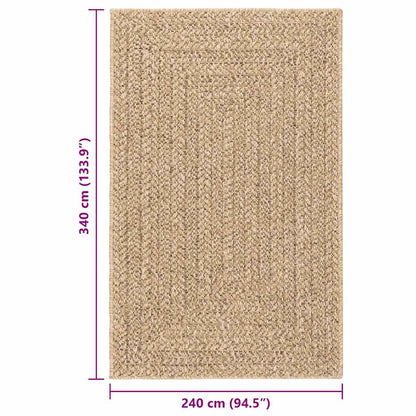 vidaXL Rug ZIZUR 240x340 cm Jute Look Indoor and Outdoor