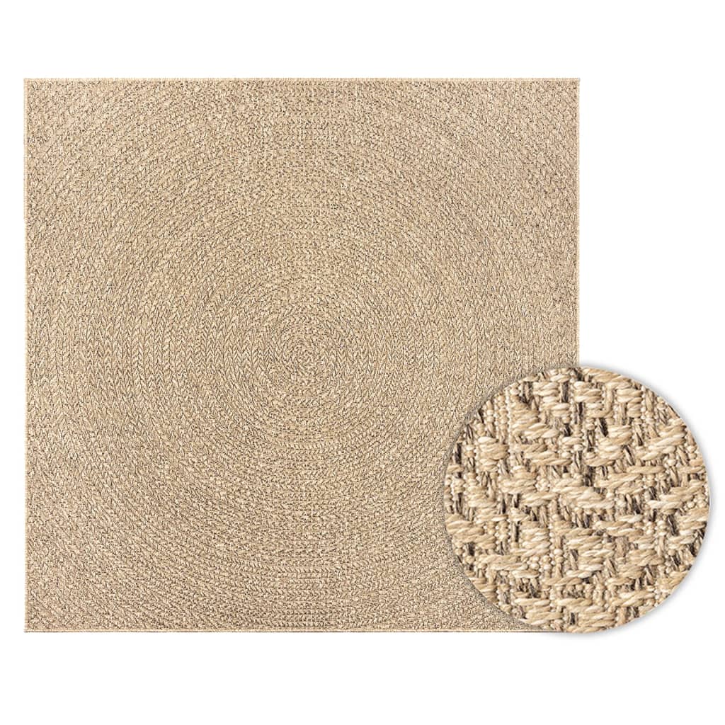 vidaXL Rug ZIZUR 240x240 cm Jute Look Indoor and Outdoor