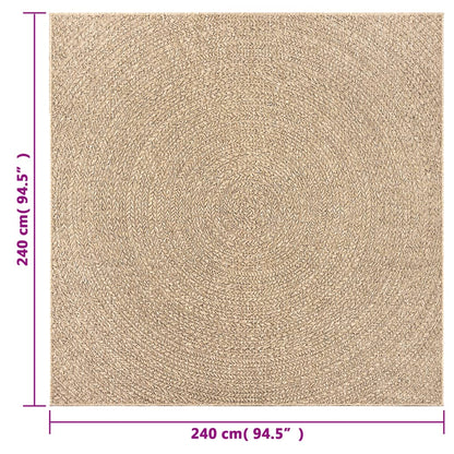 vidaXL Rug ZIZUR 240x240 cm Jute Look Indoor and Outdoor