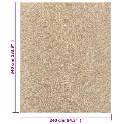 vidaXL Rug ZIZUR 240x340 cm Jute Look Indoor and Outdoor
