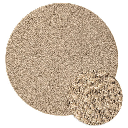 vidaXL Rug ZIZUR Ø 200 cm Jute Look Indoor and Outdoor