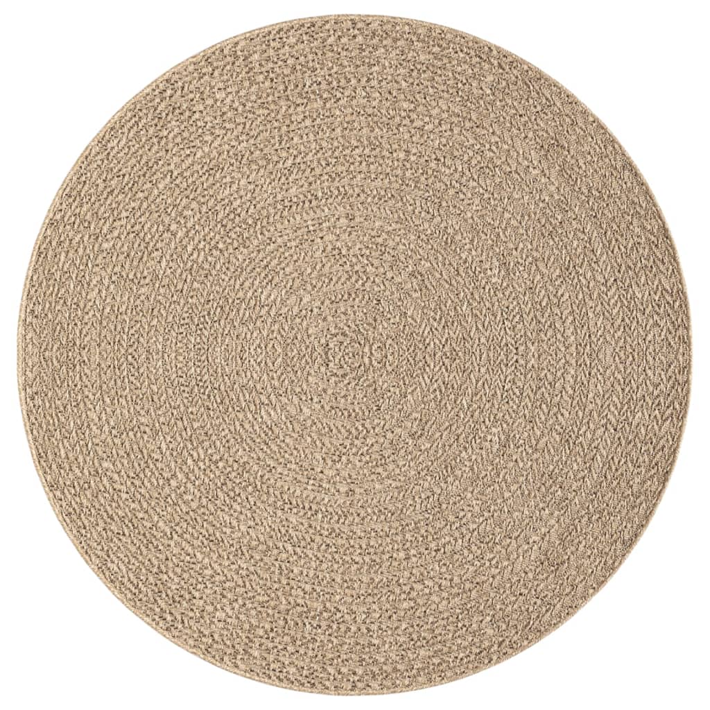 vidaXL Rug ZIZUR Ø 200 cm Jute Look Indoor and Outdoor