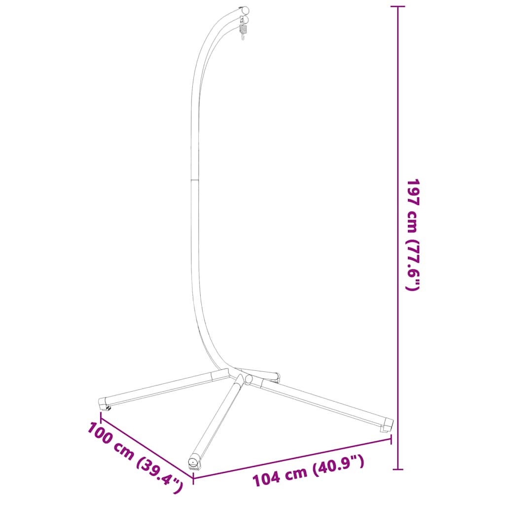 vidaXL Hanging Egg Chair Stand without Basket Anthracite Steel (Only Standing Base)