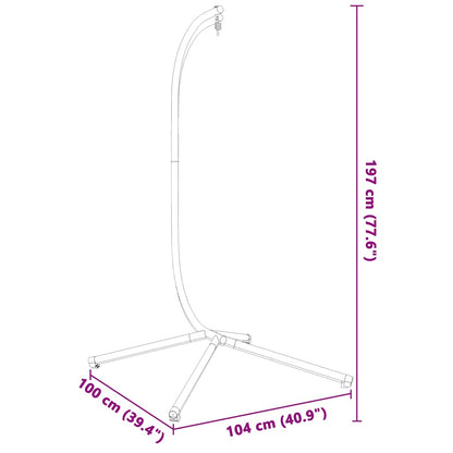 vidaXL Hanging Egg Chair Stand without Basket Anthracite Steel (Only Standing Base)