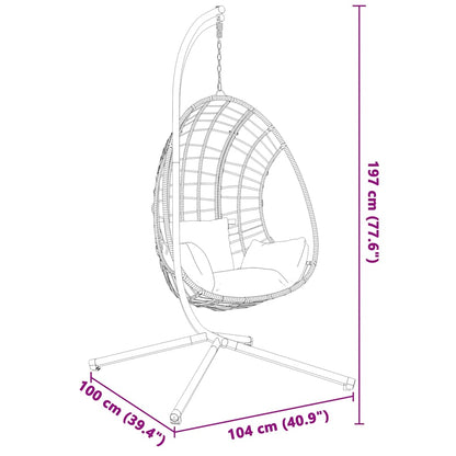 vidaXL Hanging Egg Chair Stand without Basket Anthracite Steel (Only Standing Base)