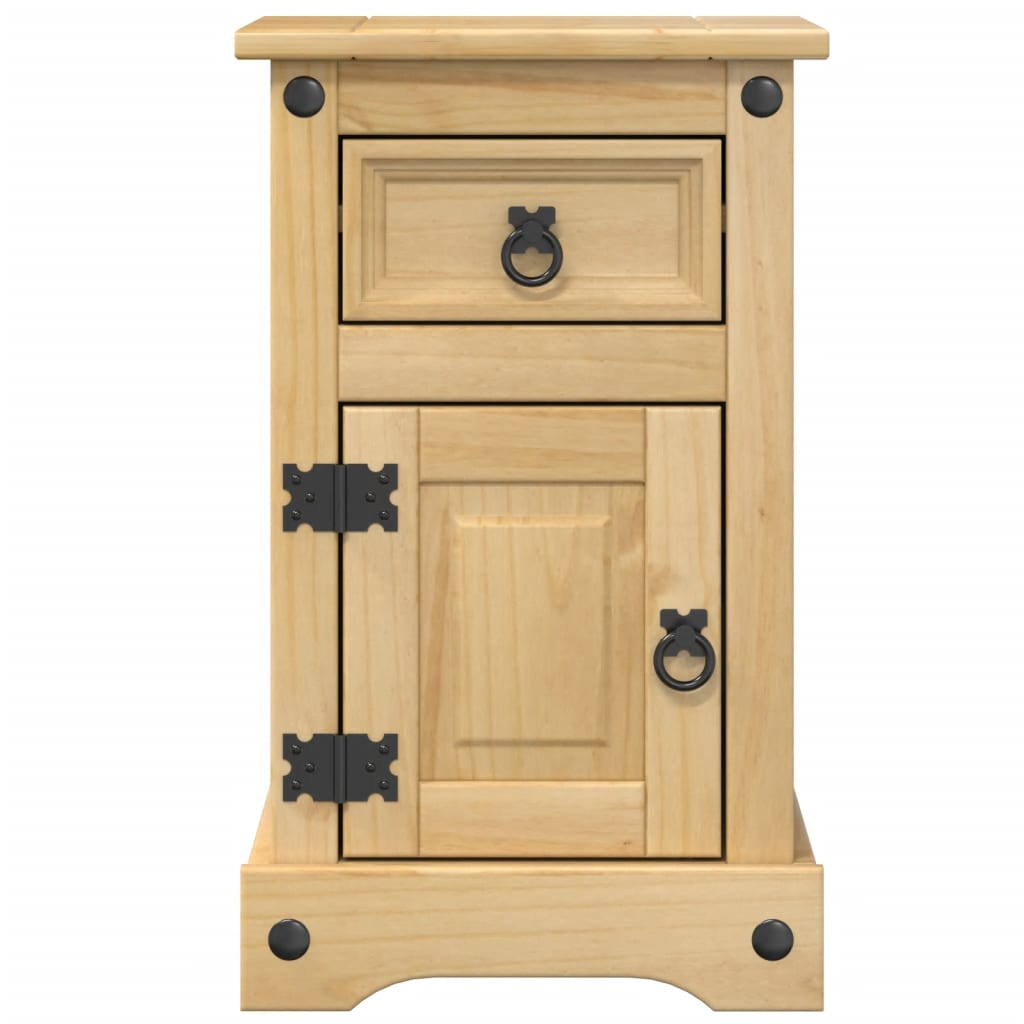 vidaXL Bedside Cabinet "Corona" 35x32,5x58 cm Solid Wood Pine