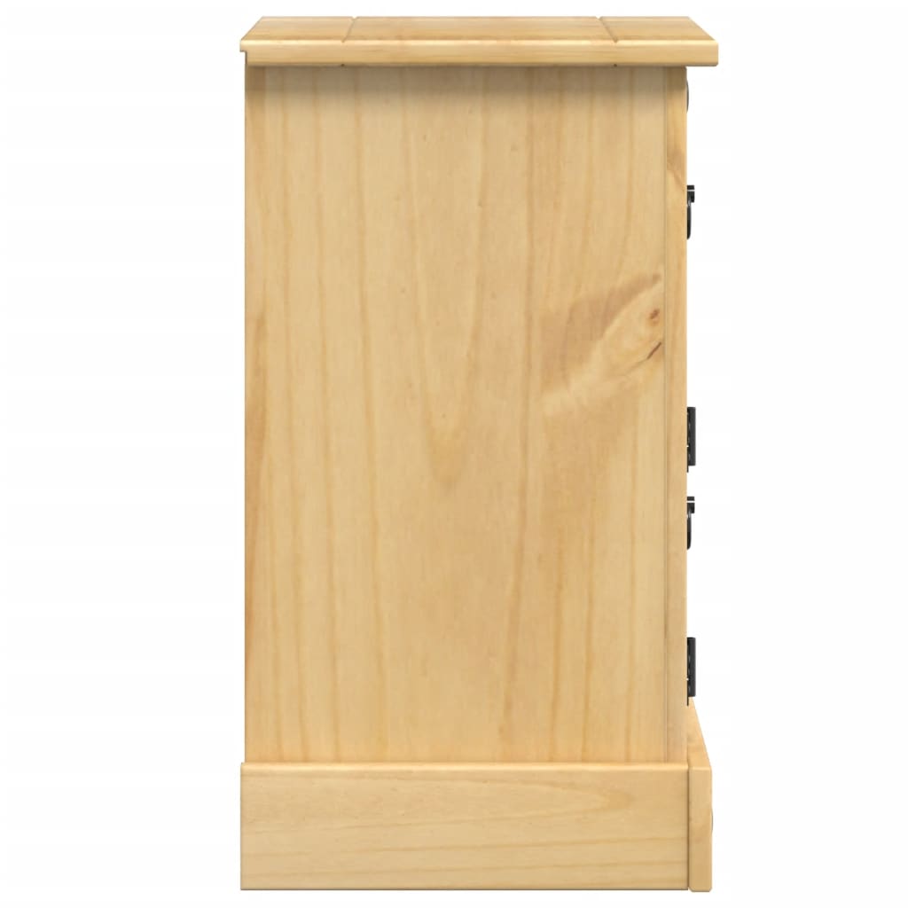 vidaXL Bedside Cabinet "Corona" 35x32,5x58 cm Solid Wood Pine
