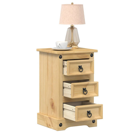 vidaXL Bedside Cabinet "Corona" 35x32,5x58 cm Solid Wood Pine