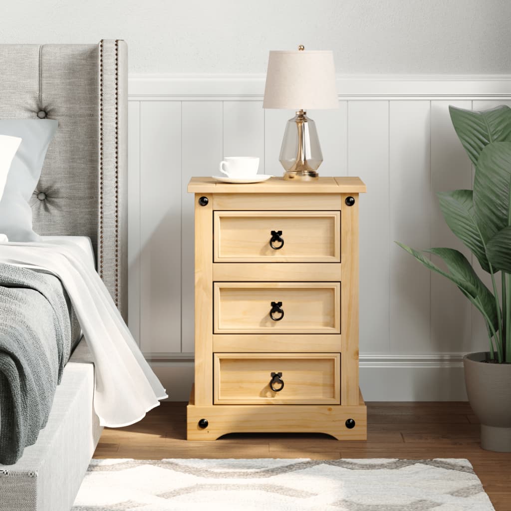 vidaXL Bedside Cabinet Corona 45x35x64 cm Solid Wood Pine