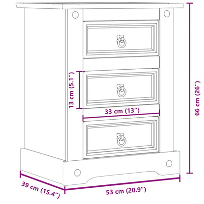 vidaXL Bedside Cabinet Corona 53x39x66 cm Solid Wood Pine