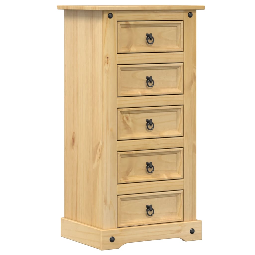 vidaXL Bedside Cabinet Corona 53x39x103 cm Solid Wood Pine