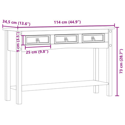 vidaXL Console Table "Corona" 114x34,5x73 cm Solid Wood Pine