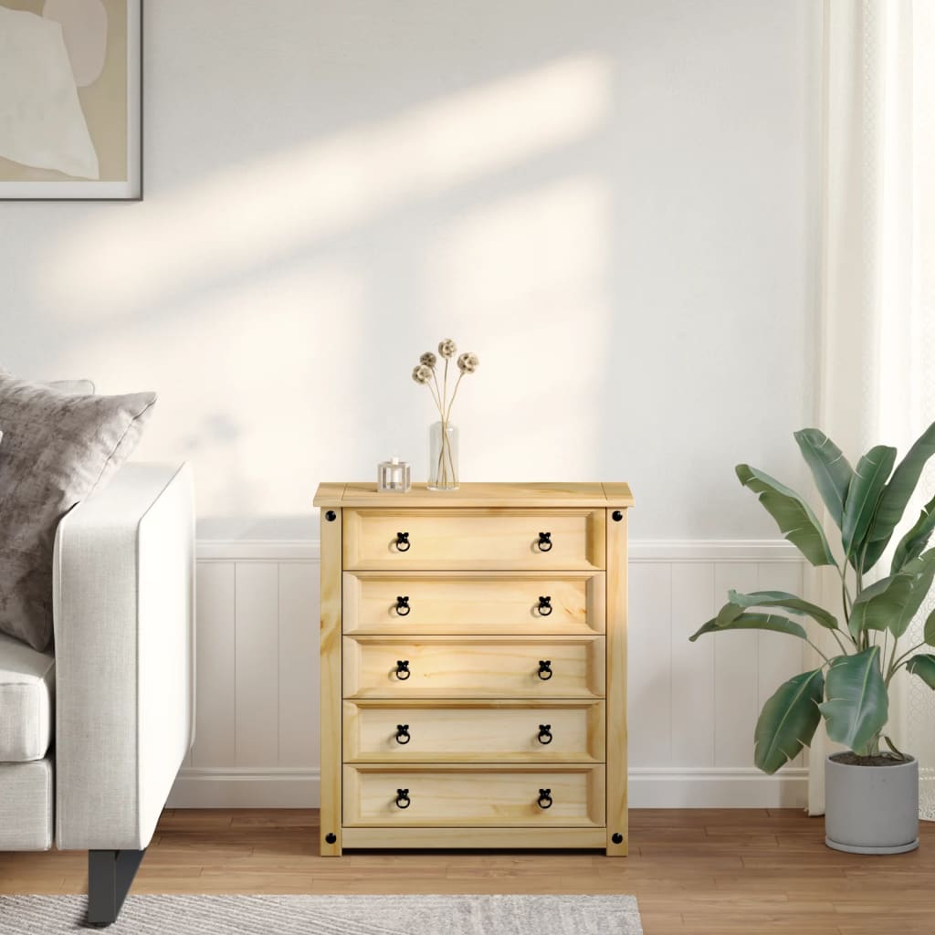 vidaXL Chest of Drawers "Corona" 80x40x89 cm Solid Wood Pine